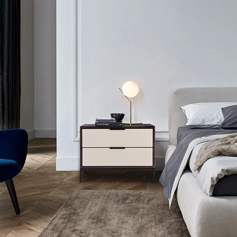 

Uniqe Antracit Nightstands Small Italian Luxury Minimalist Bedside Nightstands Drawers Wooden Design Arredamento Home Furniture