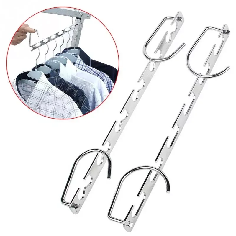 

Multifunctional Metal Clip Stand Clothes Hanger Pants Skirt Adjustable Pinch Grip Save Space Clothing Organizer