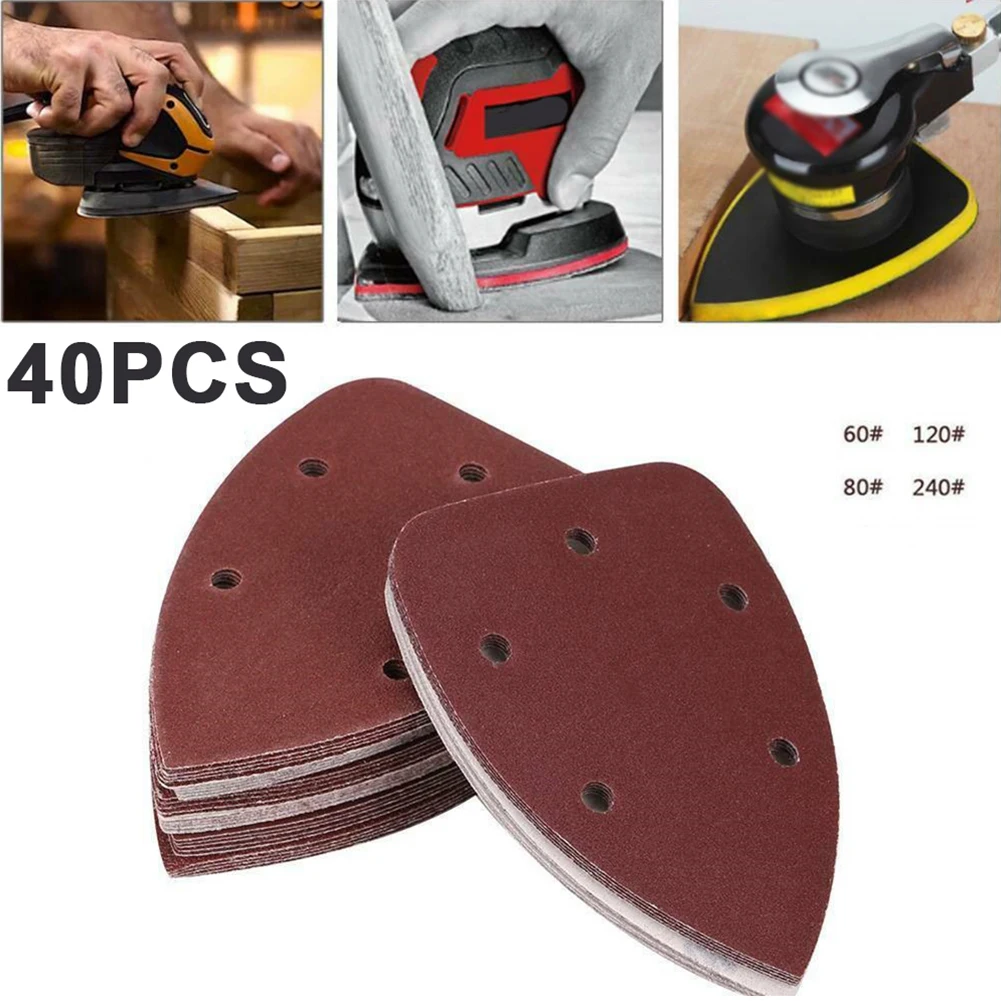 

40 Pcs Sanding Paper Discs 60-240 Grit Orbital Mouse Palm Sheet Polish Sander Pad Polishing Tools Accessories