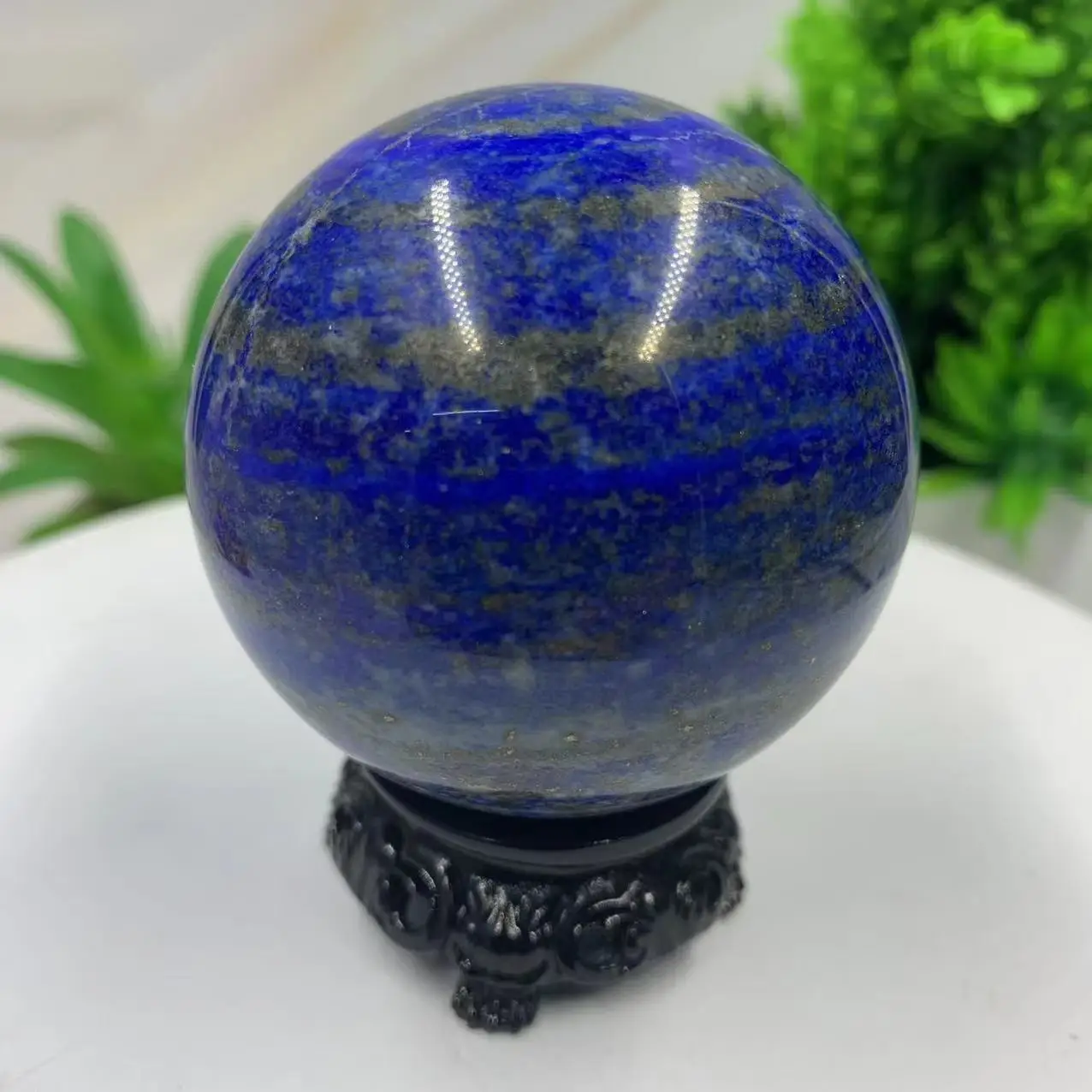 

Natural lapis lazuli polished quartz crystal ball Energy gem mineral Home aquarium office decoration Reiki massage healing
