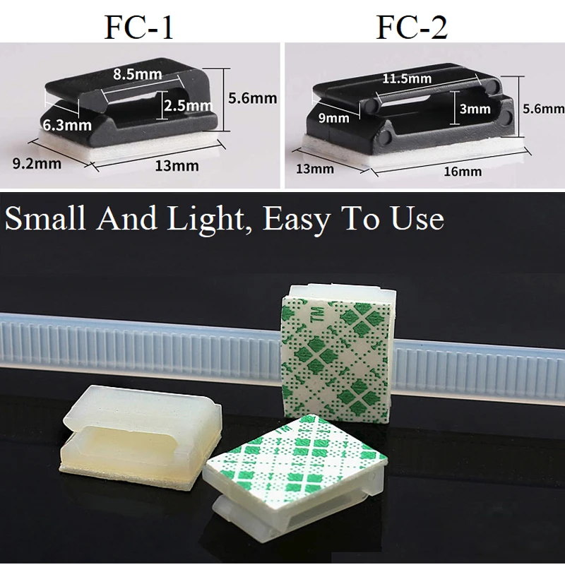 10/50 шт. самоклеящиеся кабельные зажимы