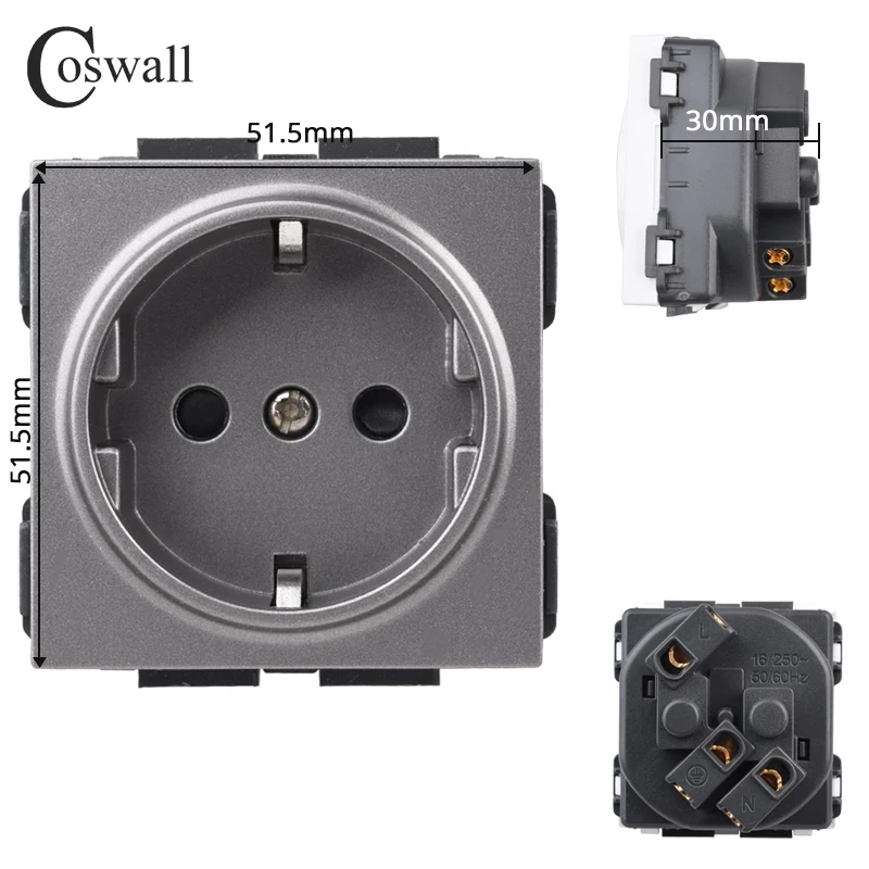 

Coswall L1 серые электрические розетки