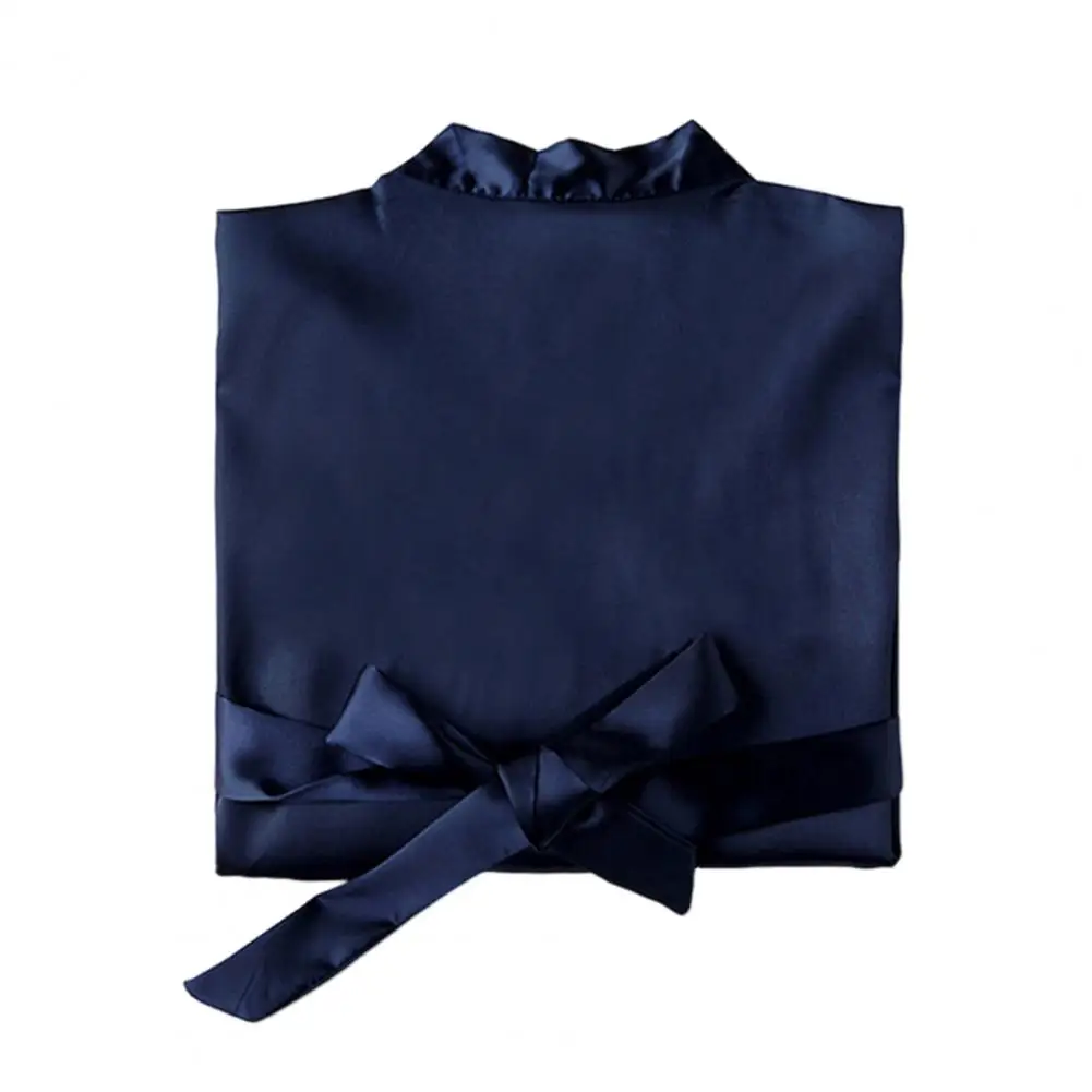 Женский халат из ледяного шелка атласная пижама на шнуровке свободная