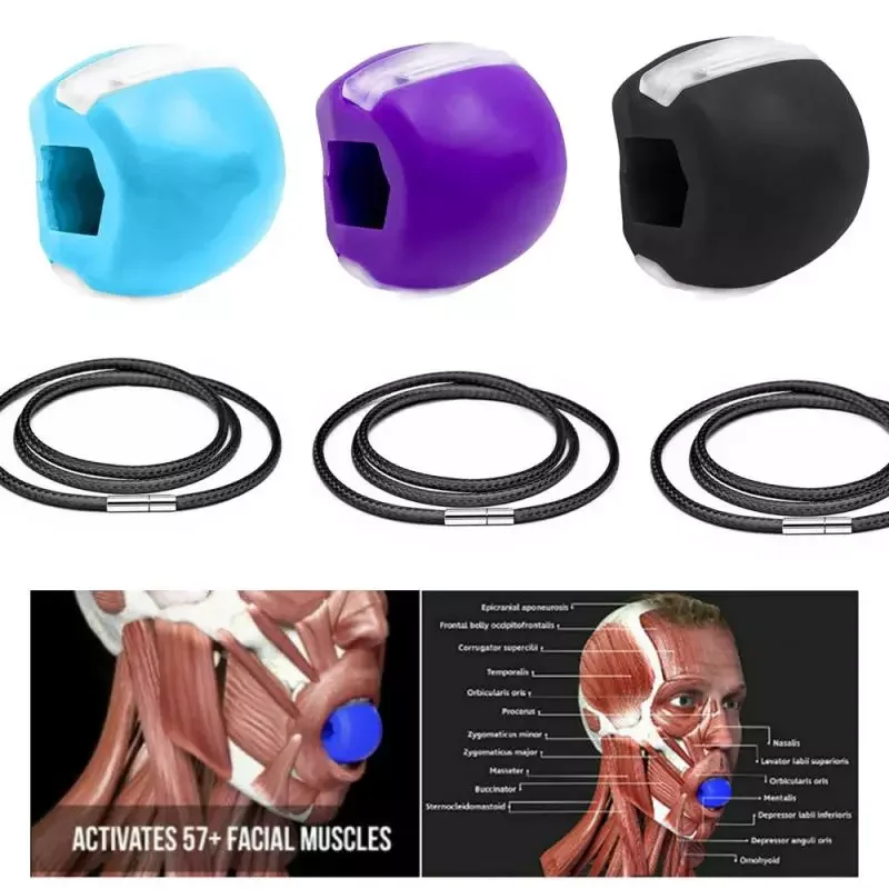 New in Pcs Jaw Face Exercise Ball Food-grade Silica Gel Muscle Training Fitness Ball Neck Face Toning With Auxiliary Rope free s
