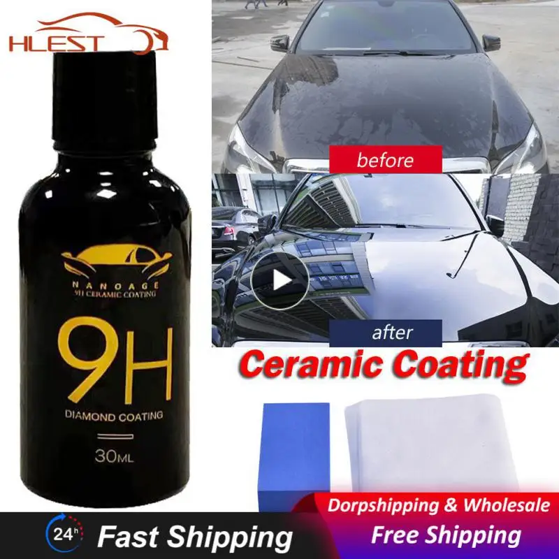 

Car Refurbishing Tool Nano Hydrophobic Anti-fouling 9h High Gloss Coating Protection 30ml Ceramic Coating Premium Car Care Kit