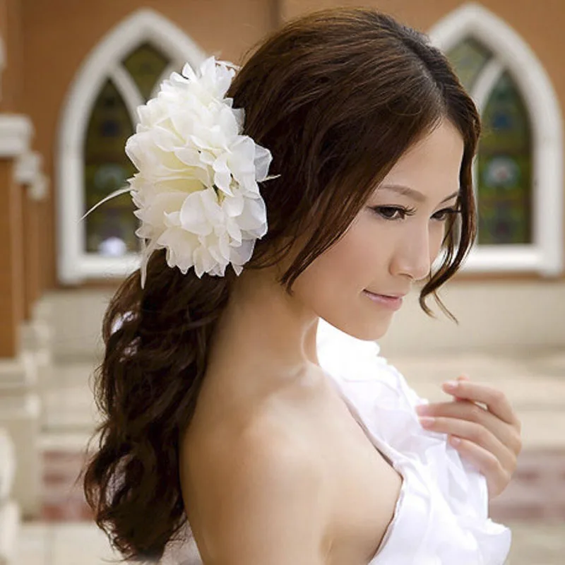 

Women Beach Bridal Wedding Flower Hair Clip Brooch Pin Holder Barrette Headpiece