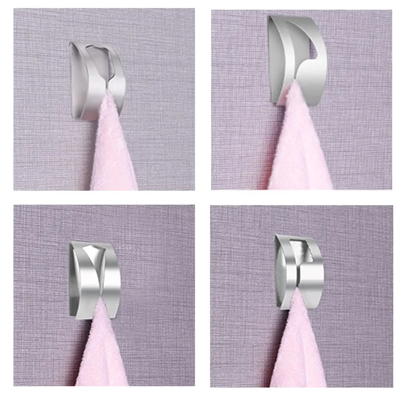 

Stainless Steel Door Back Single Clothes Hook Free Perforated Door and Window Towel Storage Rack Door Hook Sticky Hook