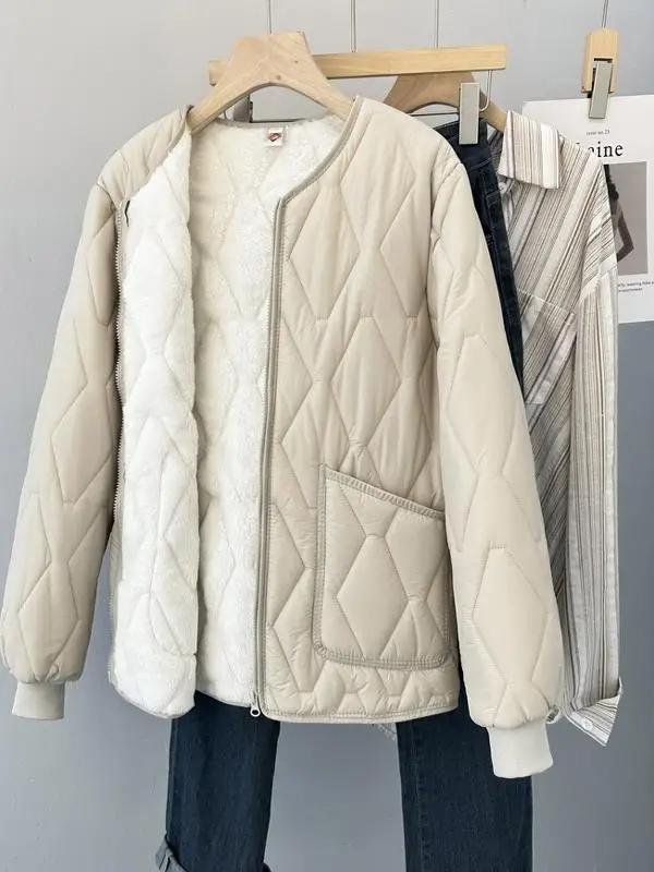 Зимний утолщенный пуховик на флисовой подкладке Одежда хлопковой Внутренняя