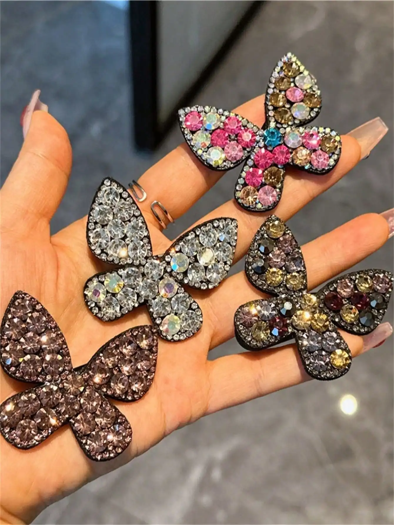 Шпилька для волос в виде бабочки из индиамона женщин 4 шт.