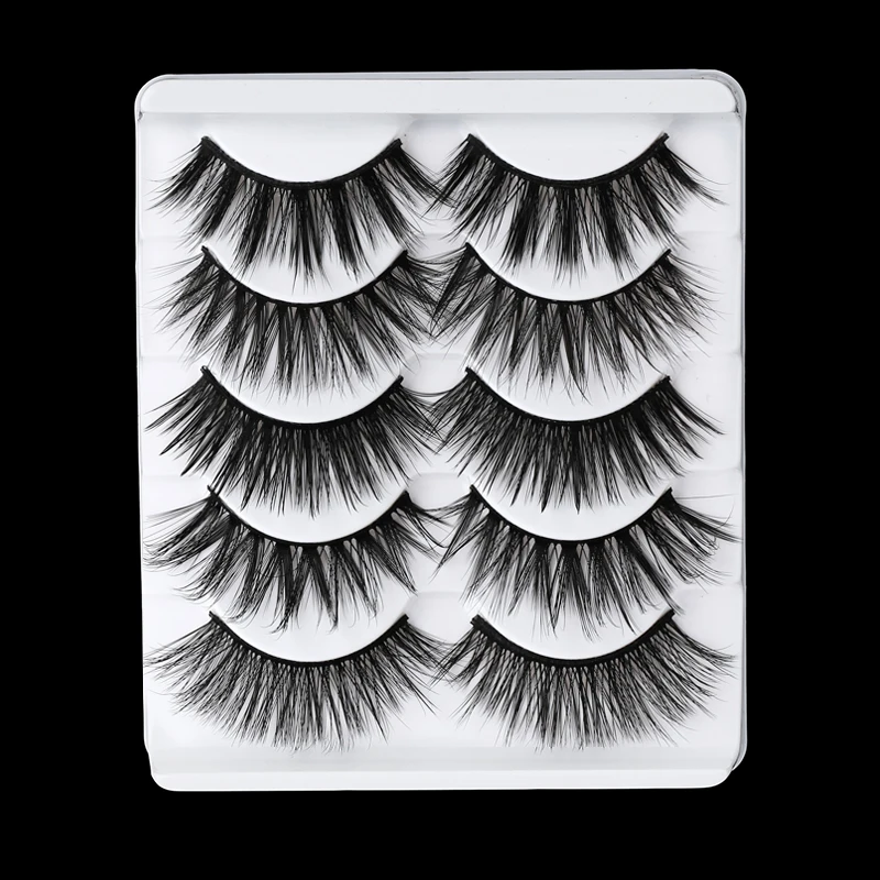 5 Pairs 3D Mink Eyelashes Natural False Faux Cils Maquillaje Long Lashes Soft Fake Extension Makeup Cosmetic | Красота и здоровье