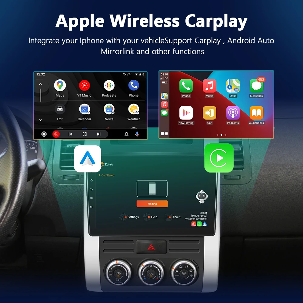 Автомагнитола Podofo для Nissan X-Trail 2 T31 2007-2015 CarPlay мультимедийный плеер HiFi GPS Din стерео DSP