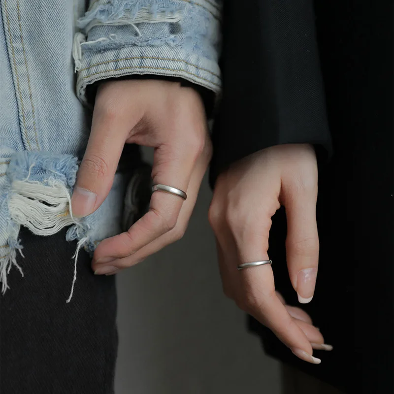 

Mist Surface Frosted Plain Ring with Minimalist and Niche Design High-end and Adjustable Opening for Couple Ring Accessories
