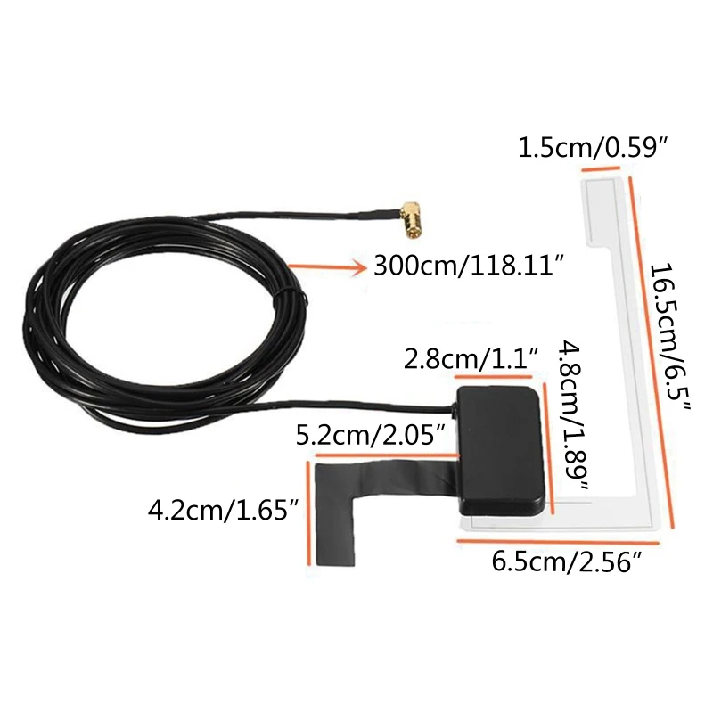 

652F For Pioneer JVC- Sony Universal DAB Digital Car Radio Antenna Aerial SMB Window Glass Mount Built Signal Booster