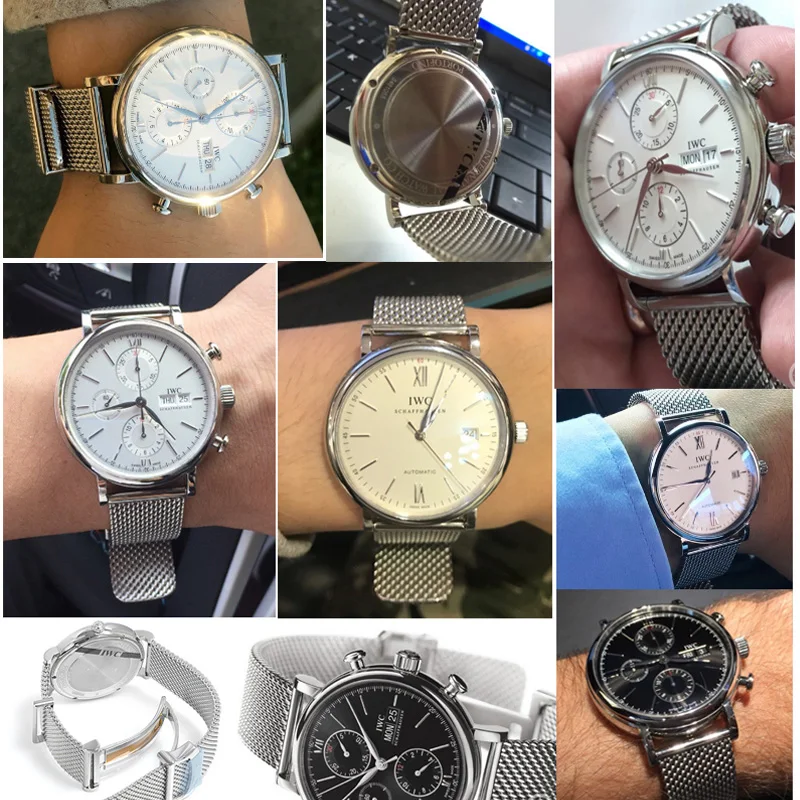 Watch Bracelet For IWC PORTOFINO PORTUGIESER Metal Strap Watch Accessories 20 22mm Milanese Stainless Steel Watch Band Chain