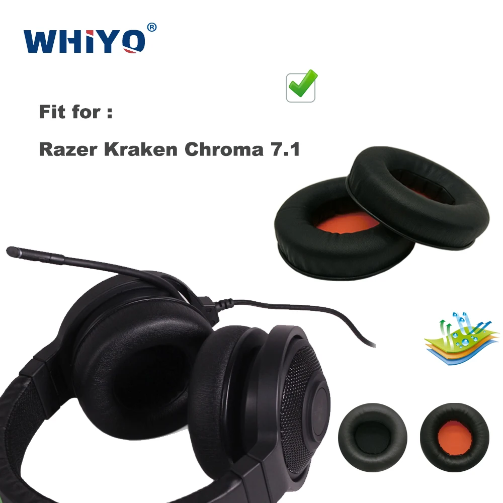 Сменные амбушюры для Razer Kraken Chroma 7 1 запчасти гарнитуры кожаные наушники чехол