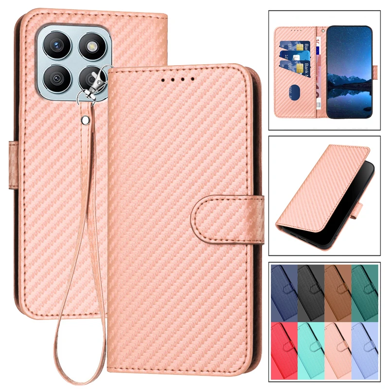 Чехол-книжка из углеродного волокна для телефона Honor X8b X7b X9B X9A X7 X8 5G HonorX8B HonorX9B