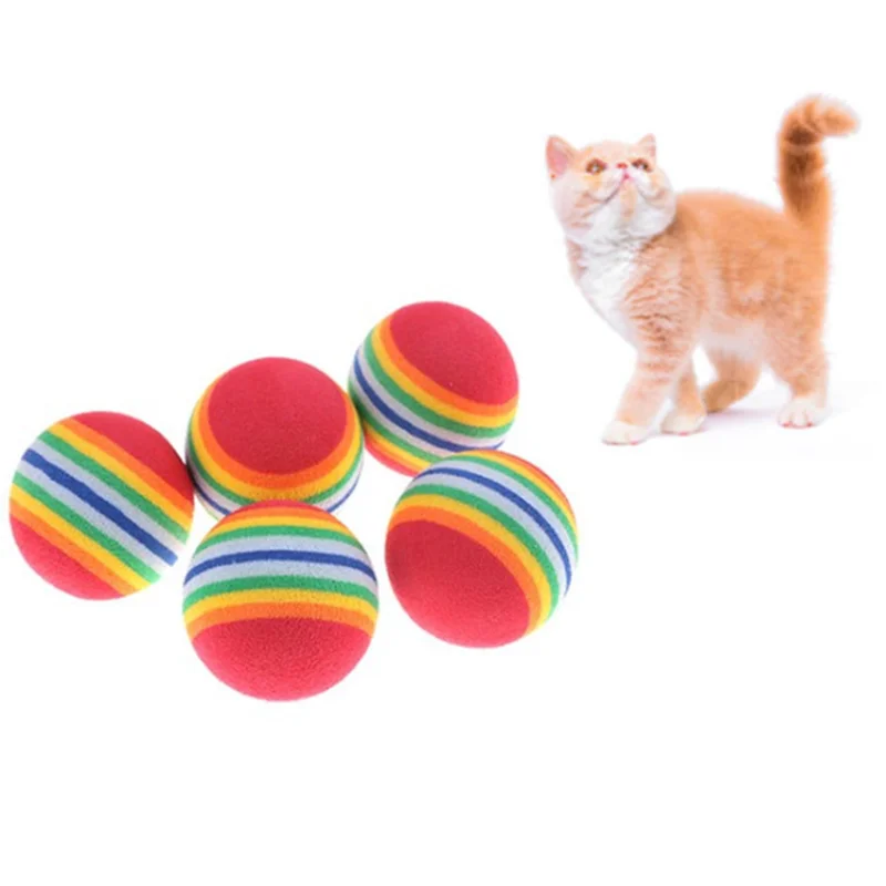 

Funny Pet Dog Puppy Rainbow Striped Chewing Interactive Ball Teething Toy Pet accessories