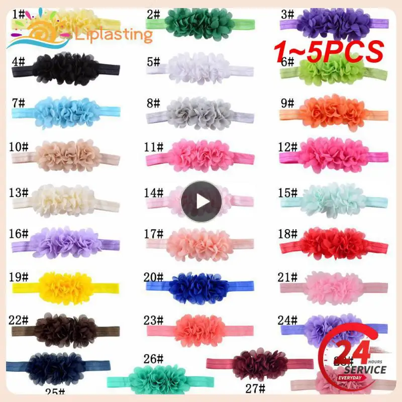 

1~5PCS Baby Headband For Elastic Hair Bands Sweet Newborn Head Flower Toddler Headband Headwear Kids Accessories 28 Colors