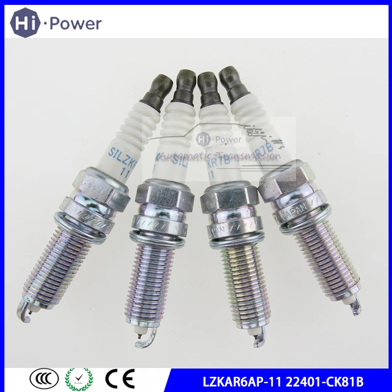 

4PCS LZKAR6AP-11 22401-CK81B Car Iridium Spark plugs for NISSAN X-TRAIL QASHQAI NV200 NOTE LZKAR6AP11 22401CK81B