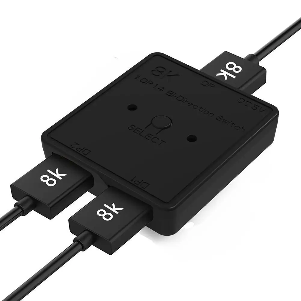 

DisplayPort Converter 8k@60HZ High-definition Display 1X2 Or 2x1 Bi-Directional Switch Splitter For Multiple Source Displays