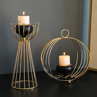 creative and slightly luxury wrought iron candle candlestick aromatherapy decoration european style showroom restaurant romantic