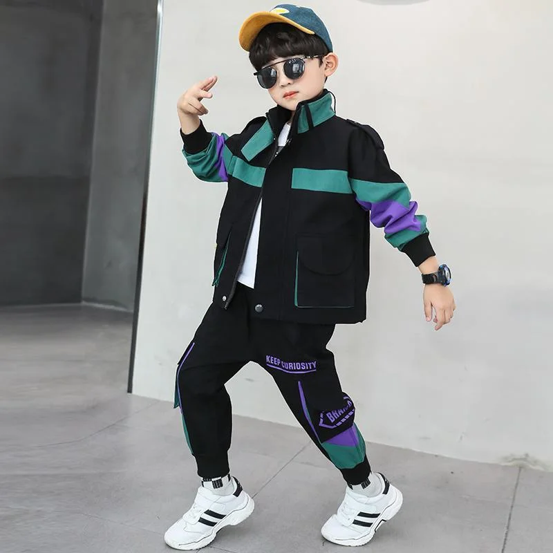 

Boys Suit Coat +Pants Cotton 2Pcs/Sets 2022 New Spring Autumn Thicken Kid Sportswear Teenagers Jogging Suit Children Clothing