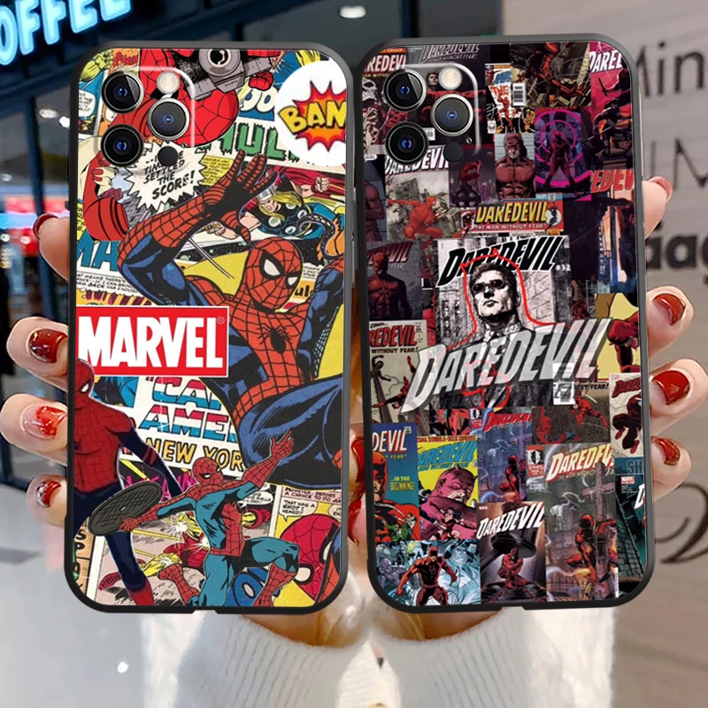 

Marvel Comics Phone Cases For iPhone 11 12 Pro MAX 6S 7 8 Plus XS MAX 12 13 Mini X XR SE 2020 Coque Back Cover Funda Carcasa