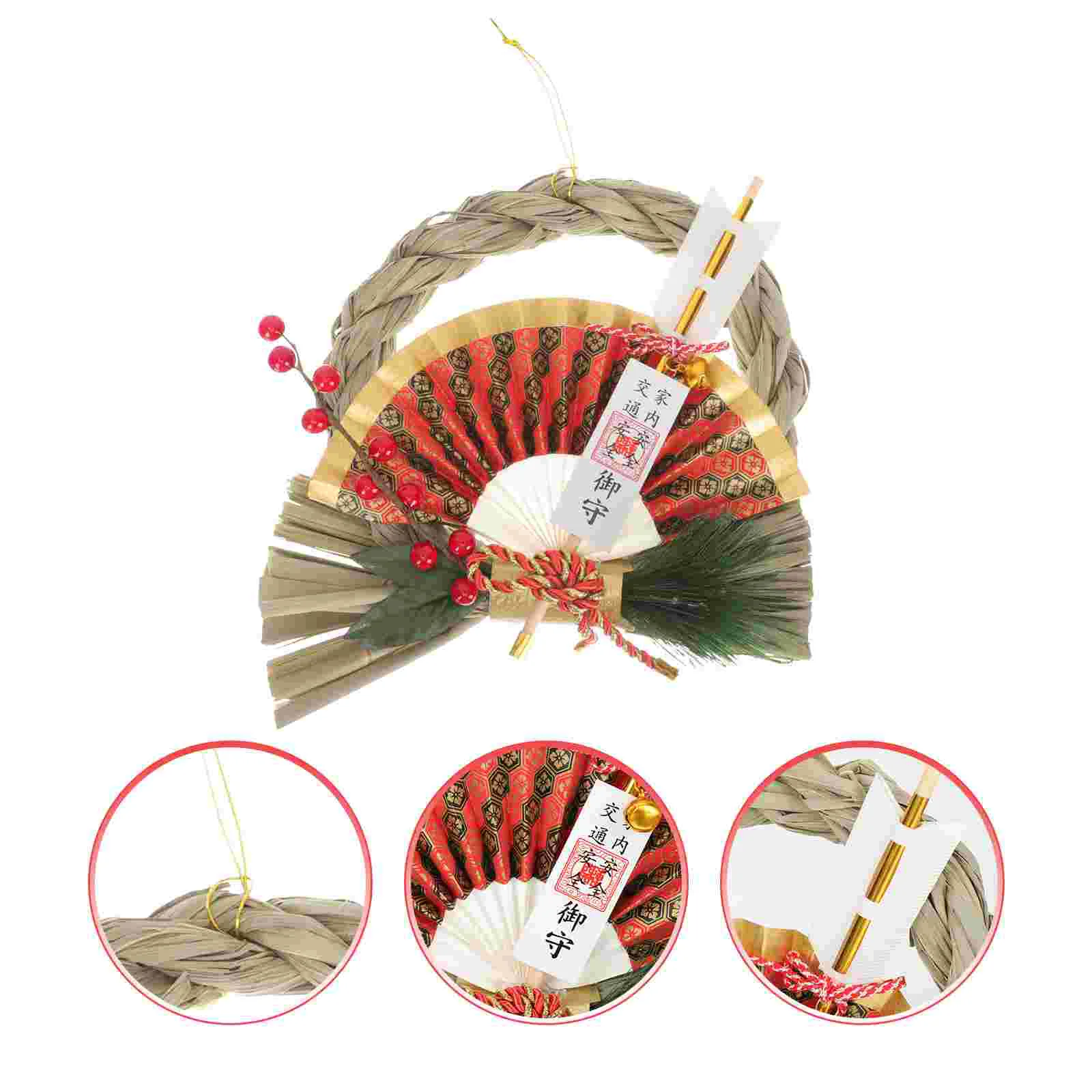 

Подвеска для суши, ресторана, декоративный настенный висячий венок, Плетеная соломенная ткань