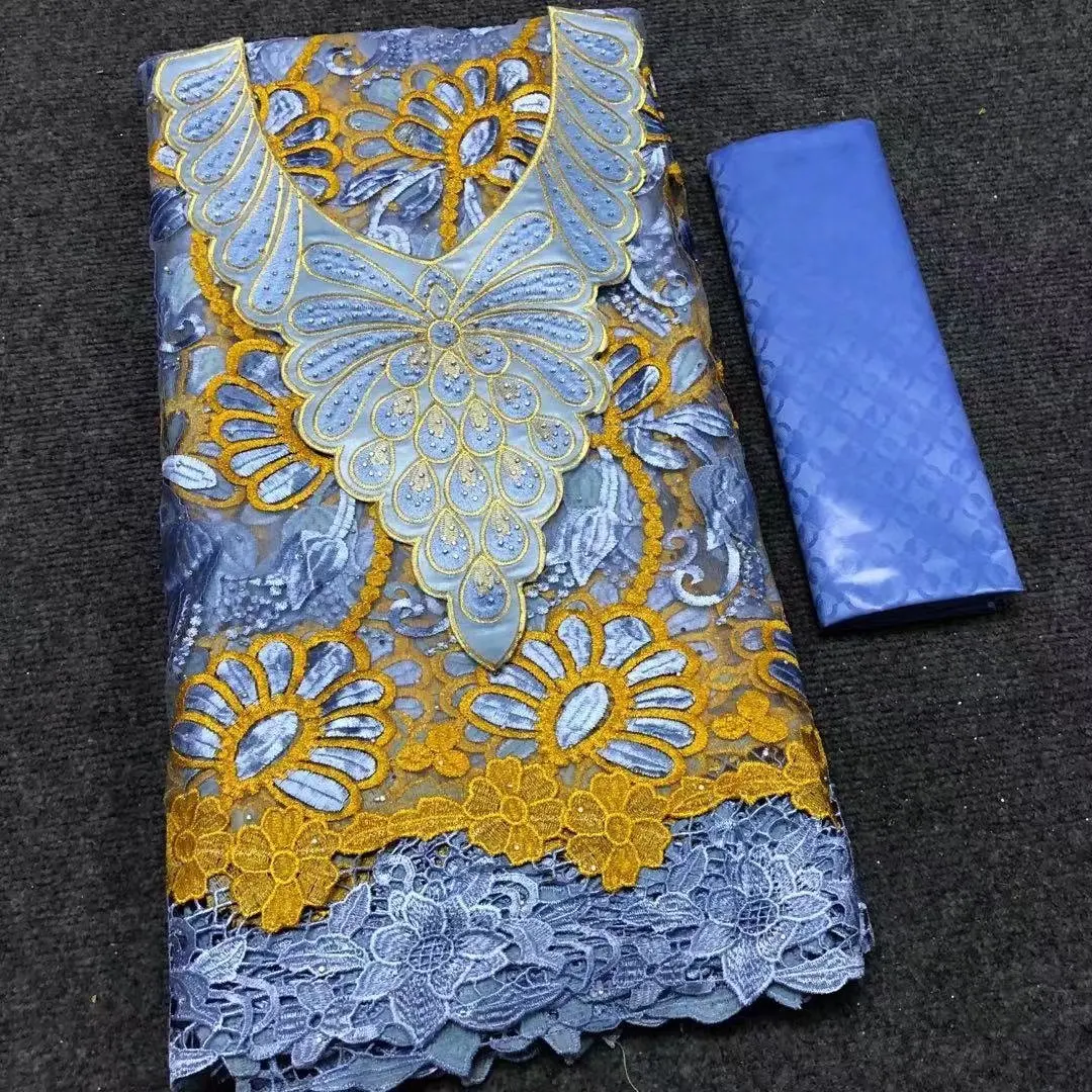 2 5 + ярдов жаккардовая парчовая богатая ткань базин с воротником Африканское