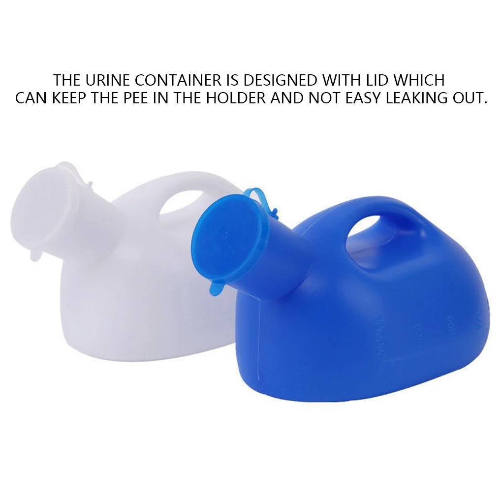 

Portable Urine Bottle with Lid Pee Holder Handle Storage Urinary Men Potty Travel Emergency Toilet Fishing Climbing