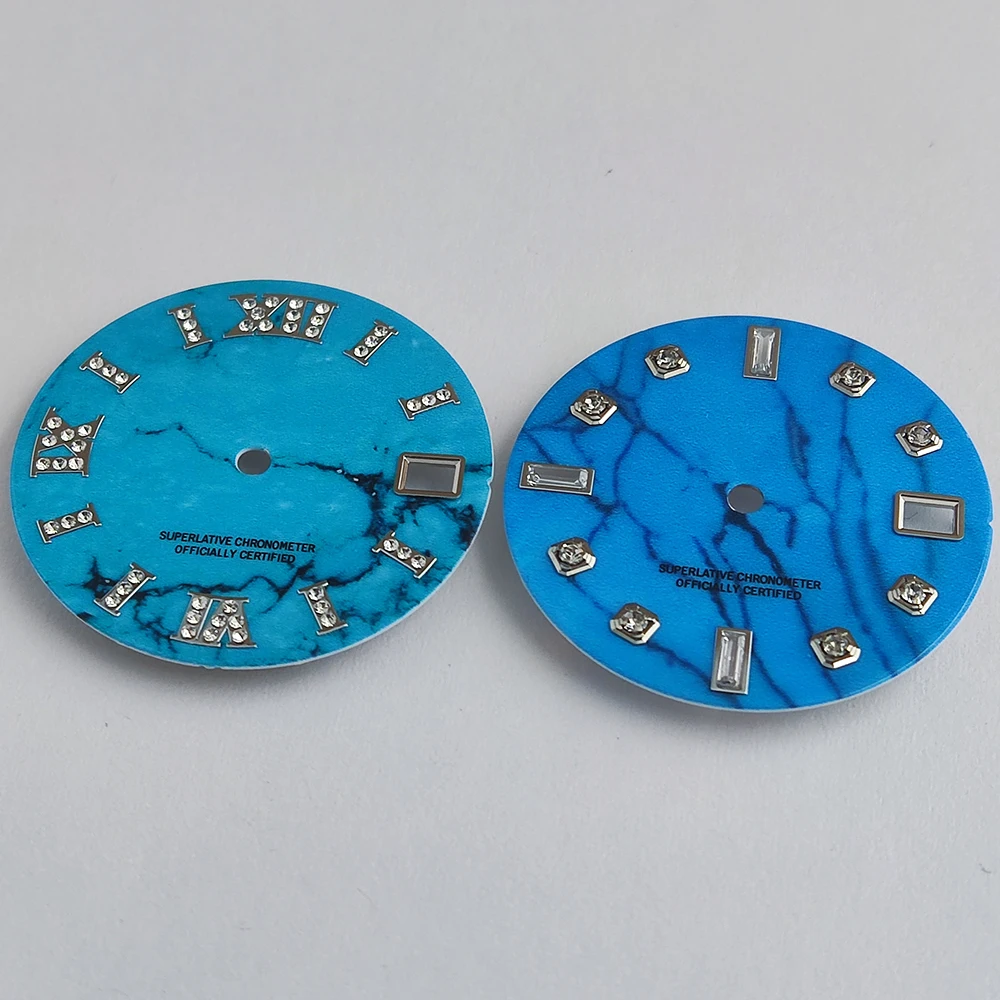 Индивидуальный логотип циферблат 28 5 мм с драгоценными камнями NH35 из