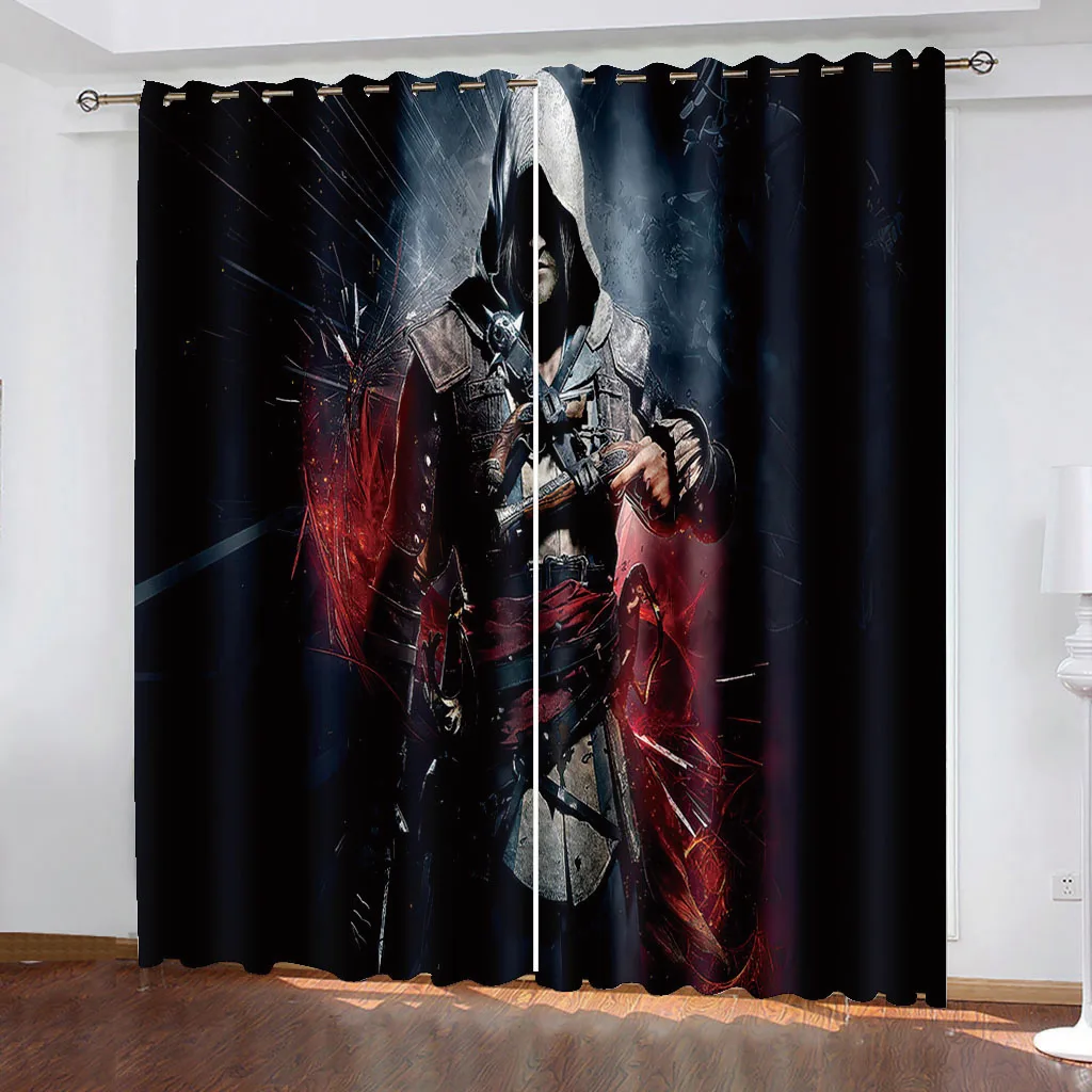 Хакер солдат красные темные крутые Детские оконные шторы в детской спальне