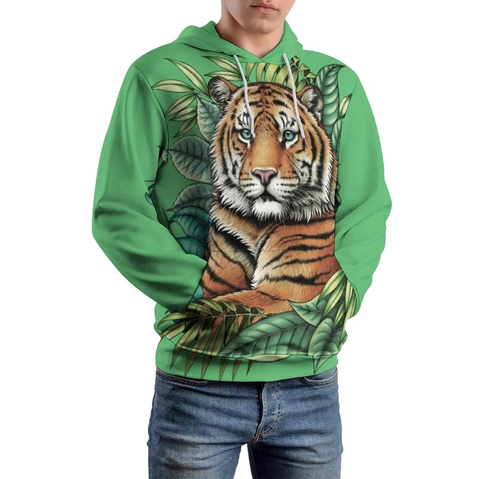 

Sumatran Tiger Loose Hoodies Animal Print Pretty Hoodie Unisex Long Sleeve Oversize Street Wear Graphic Hooded Sweatshirts