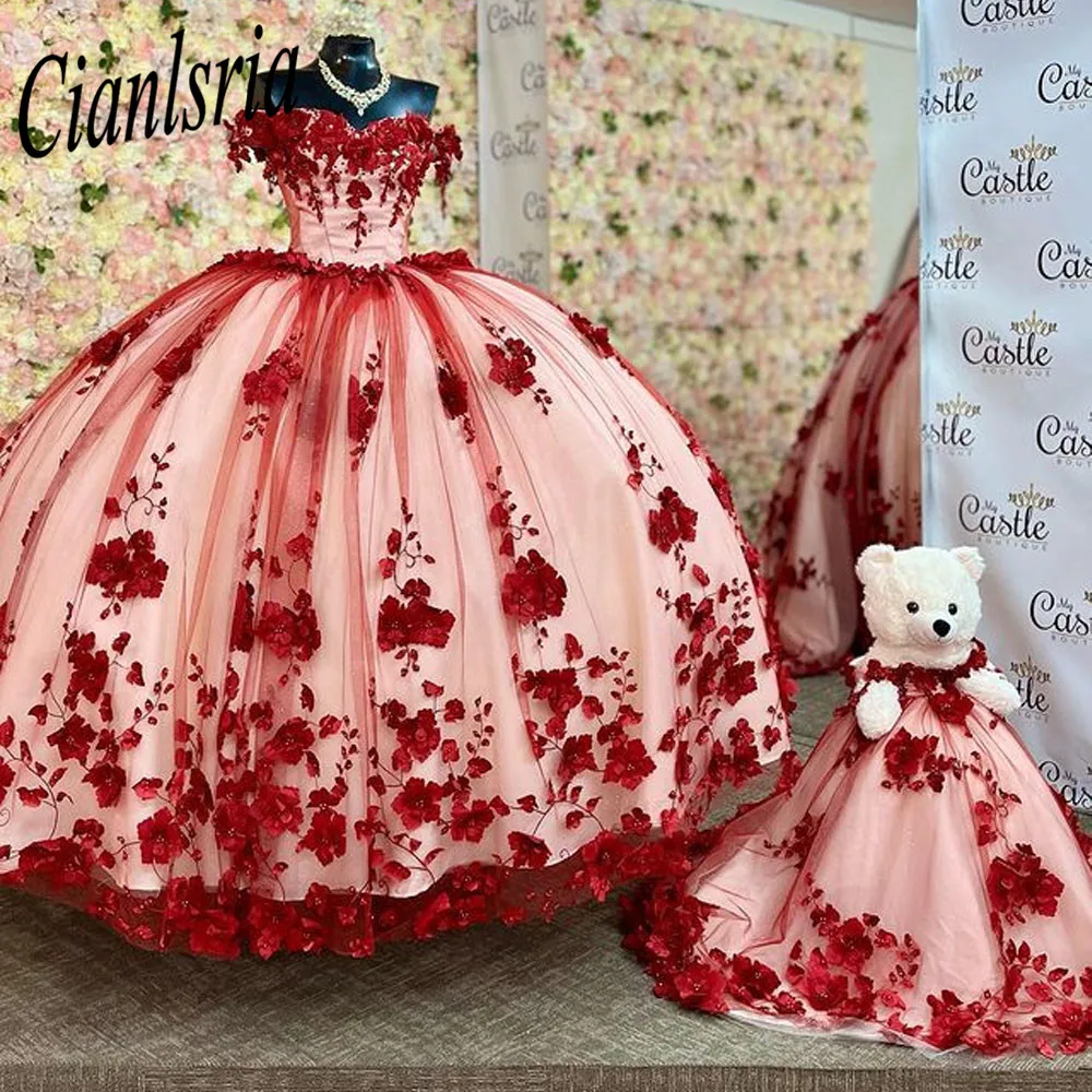 

Красные платья для Quinceanera 2023 милое платье для милой принцессы с открытыми плечами на день рождения 15 16 лет платье для выпускного вечера с открытой спиной торжественный подарок