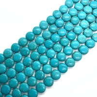 new products wholesale flat round blue loose beads fashion accessories natural for diy jewelry making handmade necklace bracelet