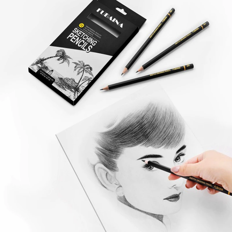 Set, 12pcs Art Pencils Graphite Shading Pencils For Beginners&pro Artists эскиз карандашом