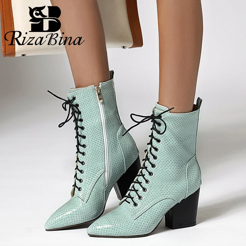 

RIZABINA 2023 New Trend Women Ankle;E Boot Strange Heels Winter Women'S Shoes Fashion Pointed Toe Short Boot Footwear Size 34-43