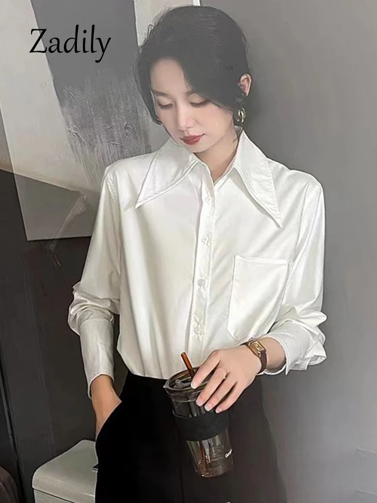 Женская Офисная рубашка с длинным рукавом в Корейском стиле