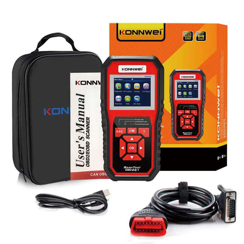 

KONNWEI OBD2 KW850 Автомобильный сканер OBD 2, профессиональный сканер, диагностические инструменты OBD2, проверка двигателя, считыватель автомобильных кодов