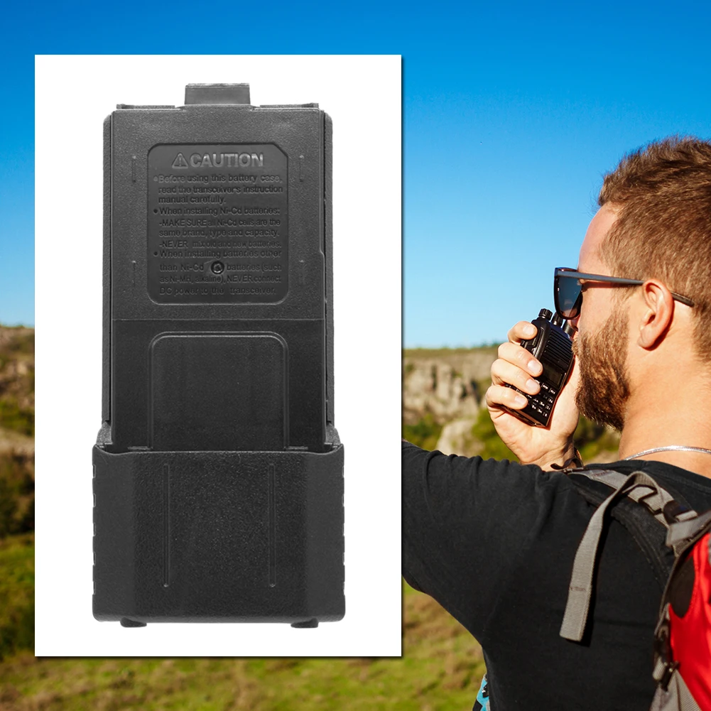 

Plastic Extended Battery Box Walkie Talkie Accessories Portable Battery Case Box Replacement Lightweight for Baofeng UV5R UV-5RE