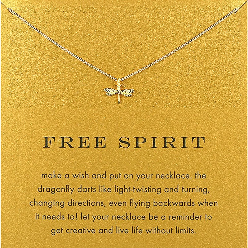 Ожерелье с кулоном в виде крыльев летающей стрекозы без насекомых Подарочная