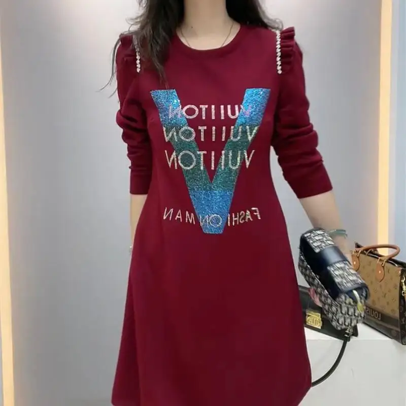 Осень и зима с круглым вырезом деревянными ушками длинными рукавами горячее