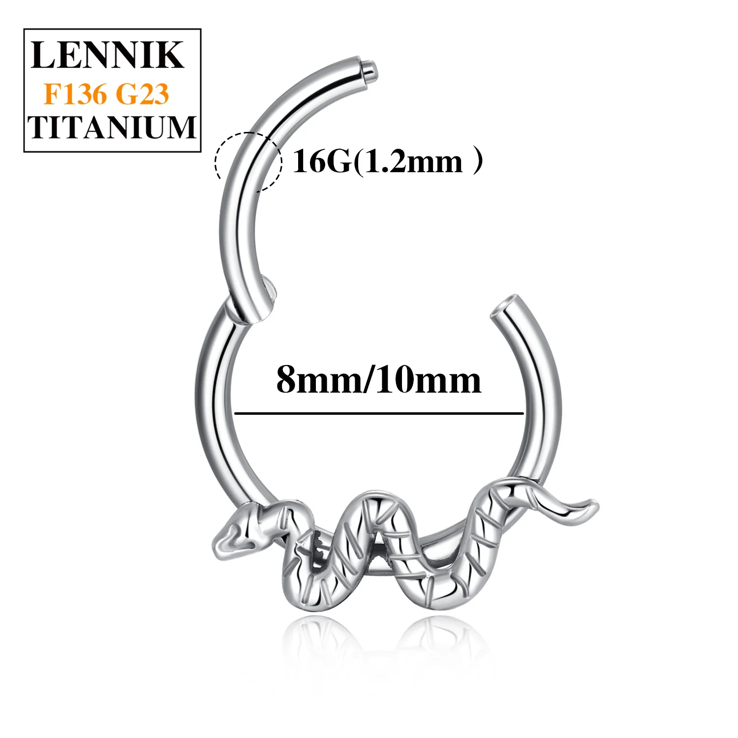 G23 Titanium Hinged Segment Hoop Rings Daith Earring Hoop 16G Tragus Helix Rings Cartilage Piercing Septum Clicker Body Jewelry