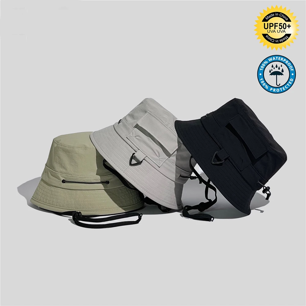 

2023 быстросохнущая Водонепроницаемая Панама для кемпинга для мужчин и женщин, карманная дизайнерская шляпа для рыбалки, шляпы