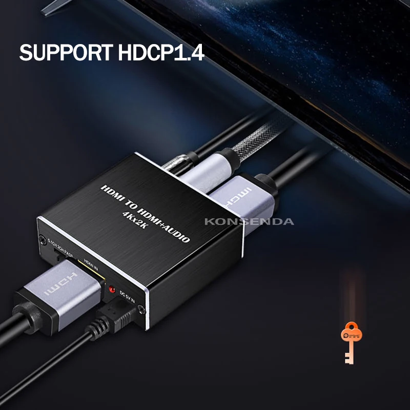 4K HDMI аудио экстрактор стереоэкстрактор преобразователь в оптический TOSLINK SPDIF + 3 5
