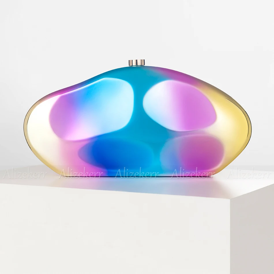 Alizekerr акриловые вечерние сумки радужной расцветки для женщин Необычные кошельки