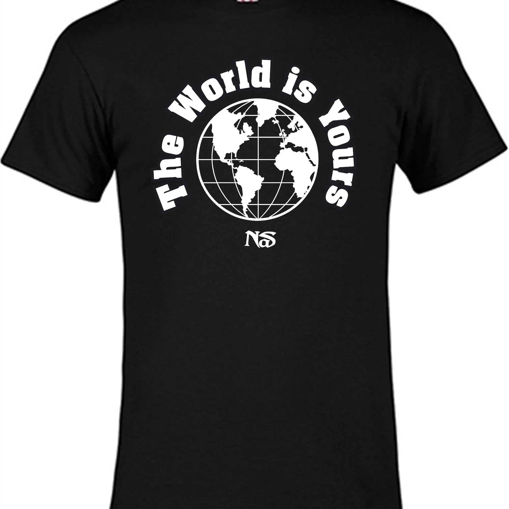 Футболка с надписью Nas The World Is Your black classic hip hop culture 90s