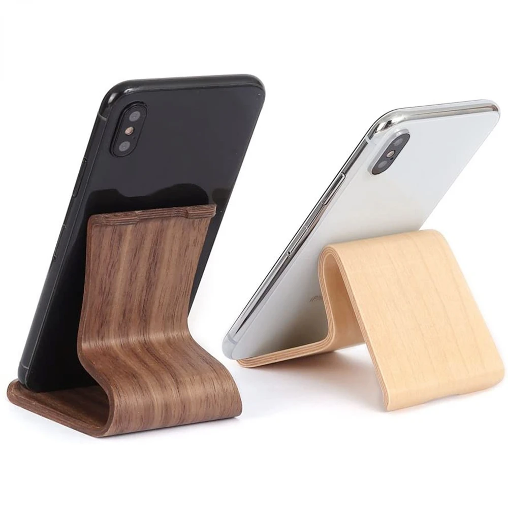 

Tablet Holder Table Cell Support Desk Universal Mobile Phone Holder Wooden Walnut Birch Stand for iPhone 11 iPad
