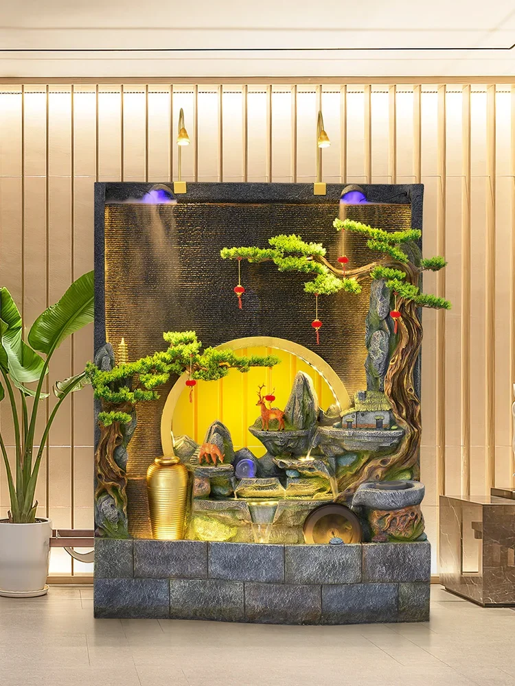 Креативная настенная занавеска для воды фонтан двор ландшафтный пруд рыбы