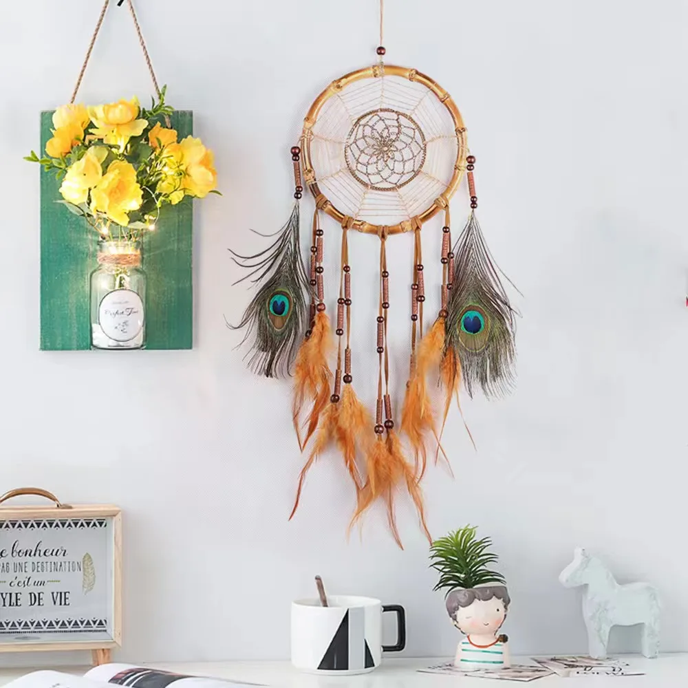 

Dream Catcher Wind Chimes Art Chimes Home Craft Dreamcatcher Ornament Hanging Bedroom Decoration Gift Handmade Feather Decor